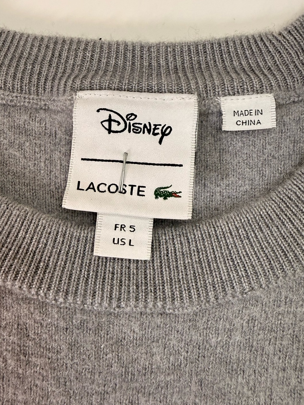 Lacoste Disney x Mickey Mouse Tennis Wool Blend Crewneck | Gray | Large - Picture 6 of 16